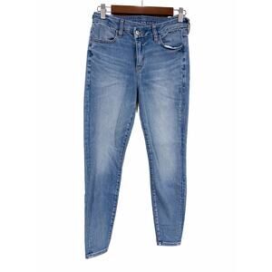 American Eagle Curvy High Rise Jegging 4 Short Light Wash Stretch Clean Girl